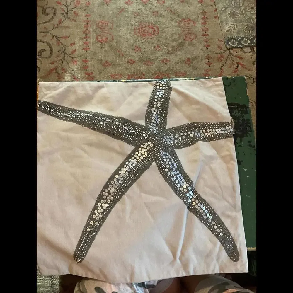 West Elm Decorative Sequin Starfish Throw Pillow Cover